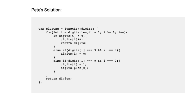 petes algo solution